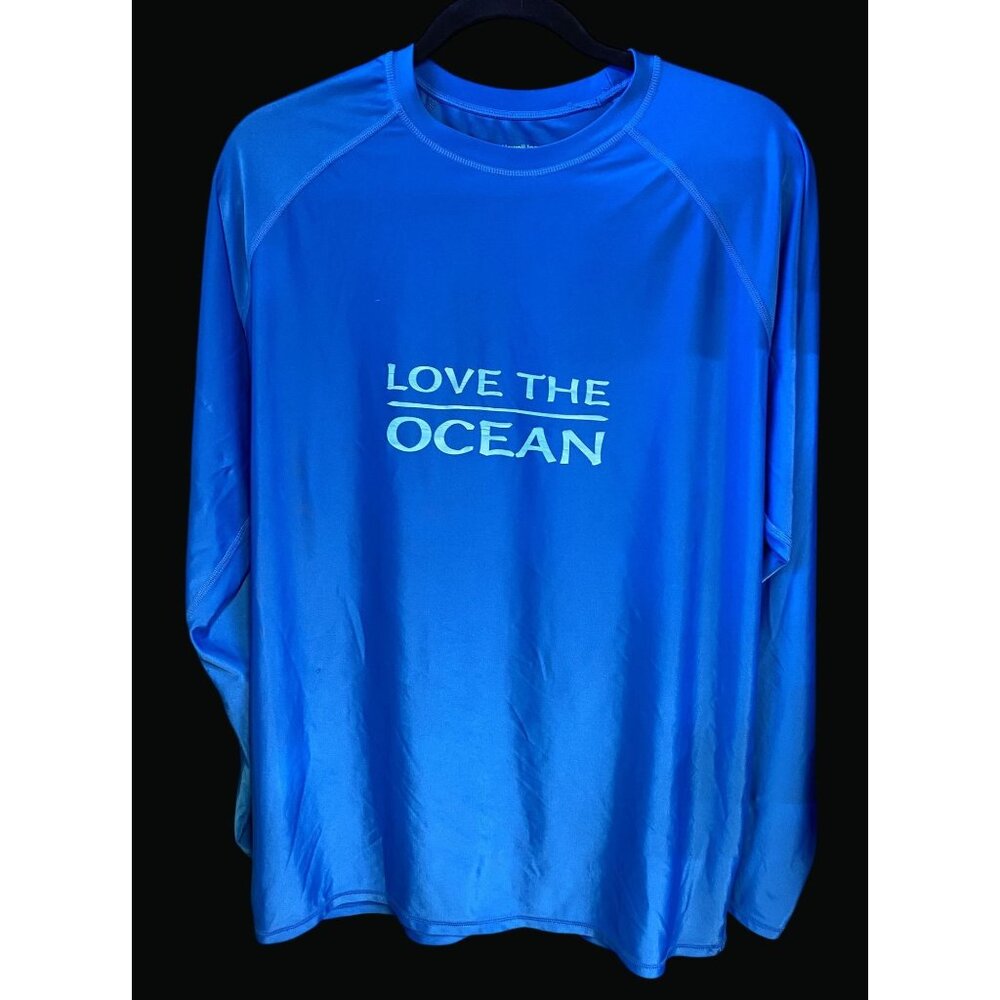 SeaHawaii Love The Ocean Blue Monkskin Rash Guard XL IN01 H